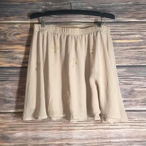 H&M peach nude circle skater skirt 12